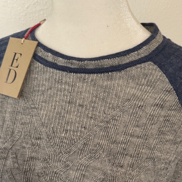 Gray and Blue Long Sleeve Sweater - Picture 8 of 8